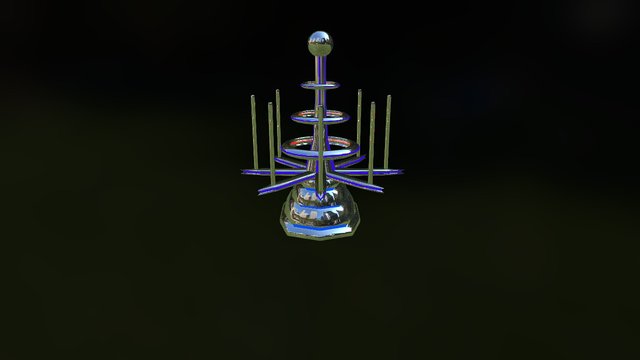 Lightning Turret Mat Glow 3D Model