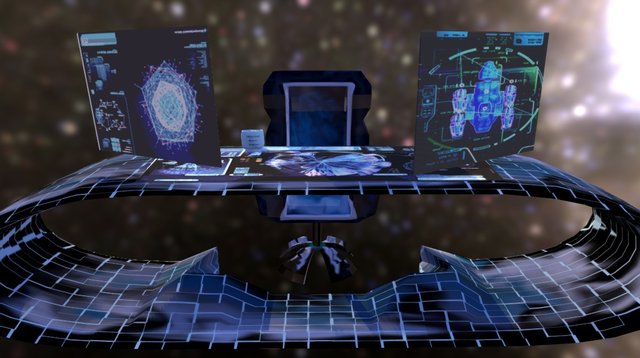 Futuristic Office Table 3D Model