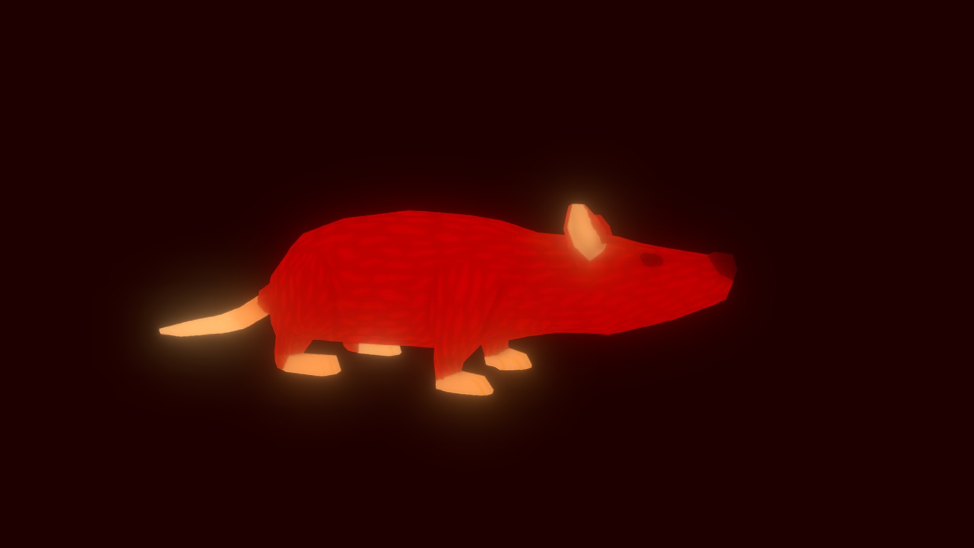 3D model New Year! : New Rat! - This is a 3D model of the New Year! : New Rat!. The 3D model is about a red fish with a black background.