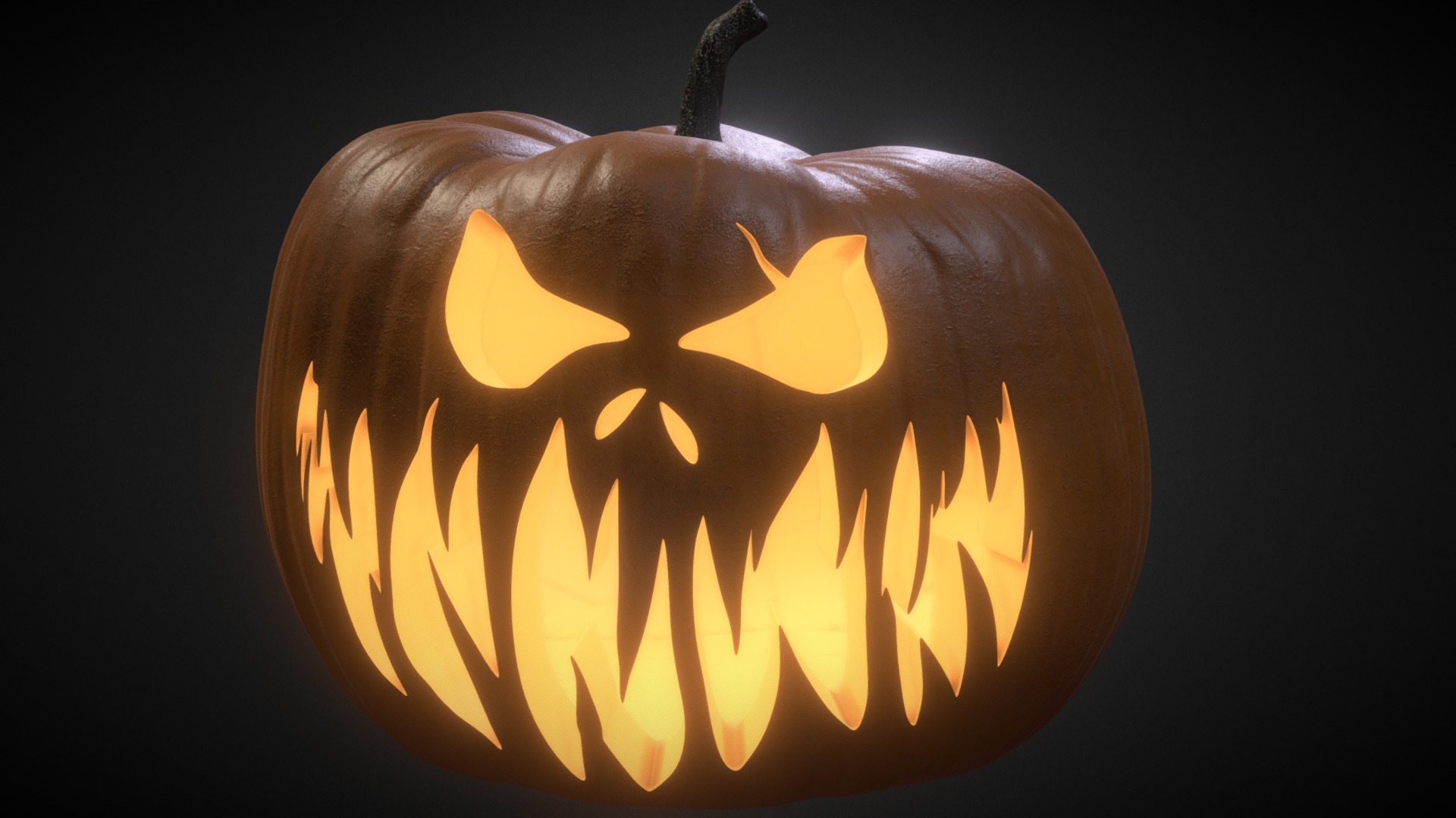 3D model Halloween Pumpkin – Jack-o-lantern 2 - This is a 3D model of the Halloween Pumpkin - Jack-o-lantern 2. The 3D model is about a carved pumpkin with a face.