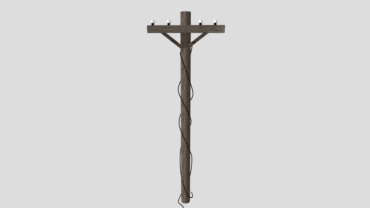 Telephone Pole with Wires – Kostenloses 3D-Modell STL