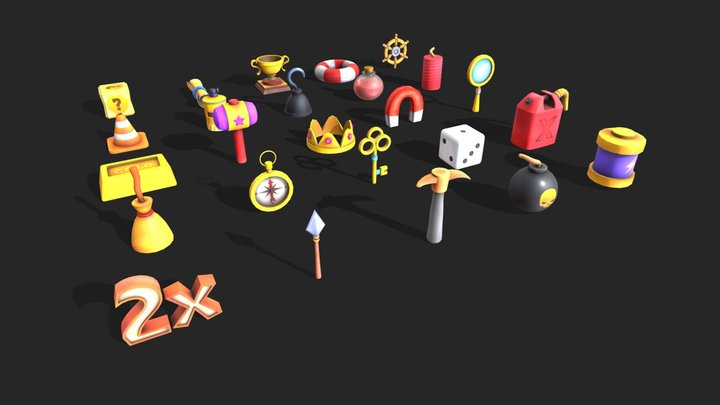 Pickup Items Fantasy Mega Bundle 3D Model