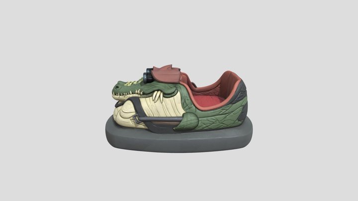 Goggle Gator Bumper Car 3D Model