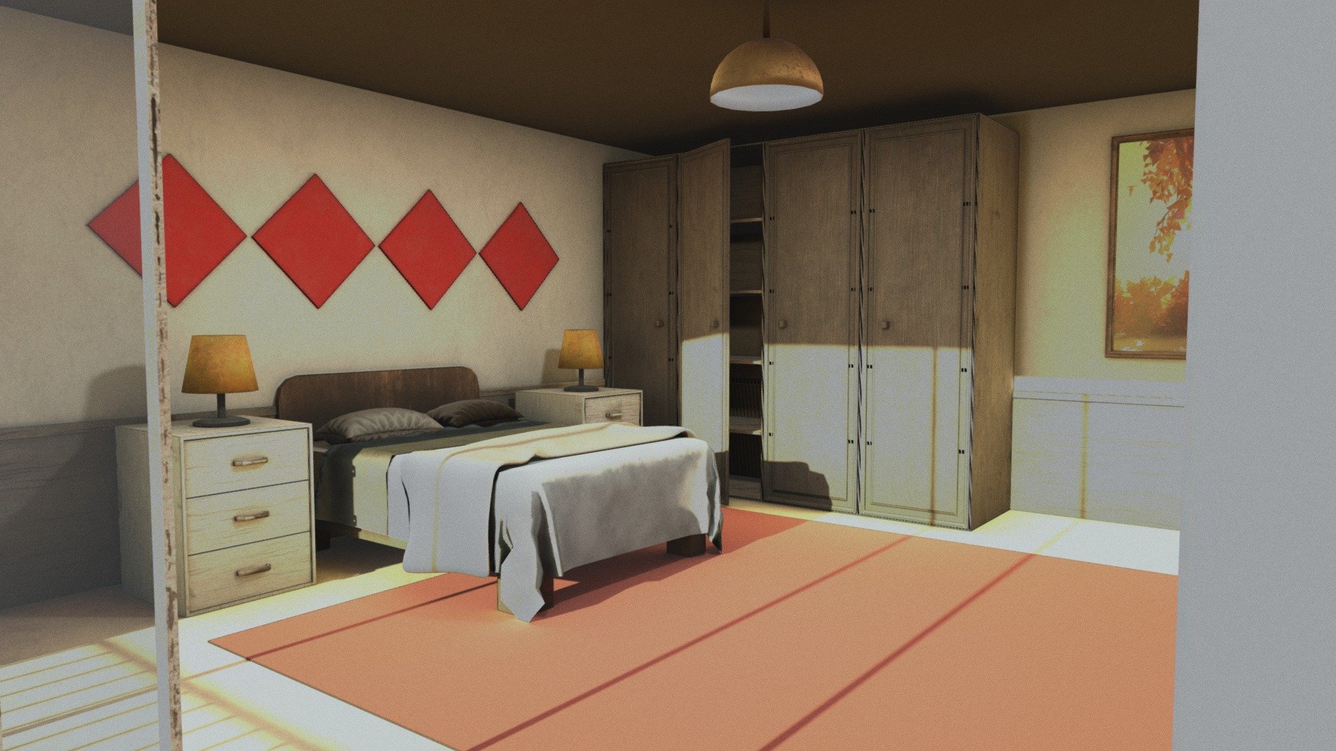 VR Bedroom Buy Royalty Free 3D model by Leandro Nicolas (LeandroN