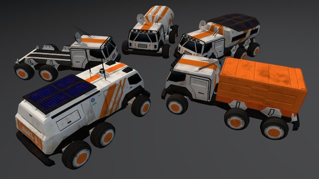 Mars Rover Pack 3D Model