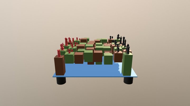Chessboard And Pieces 3D Model