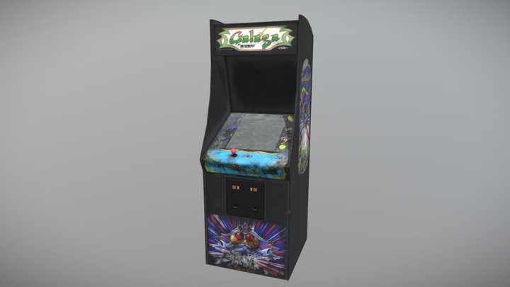 Galaga Arcade Machine 3D Model