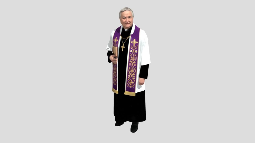 Portrait of a priest in purple vestments