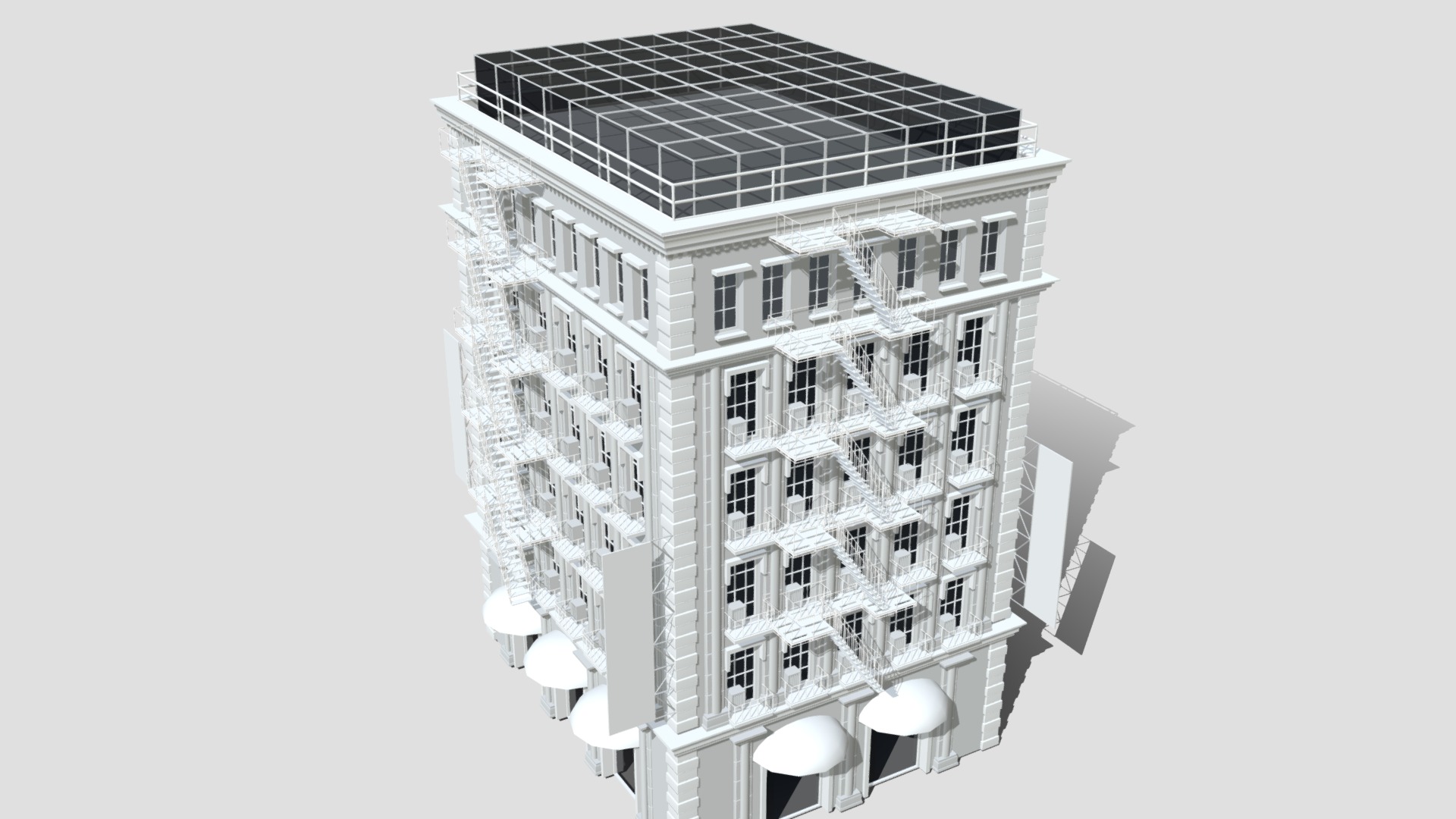 3D model Commercial Building B 3 - This is a 3D model of the Commercial Building B 3. The 3D model is about a tall building with a lot of windows.