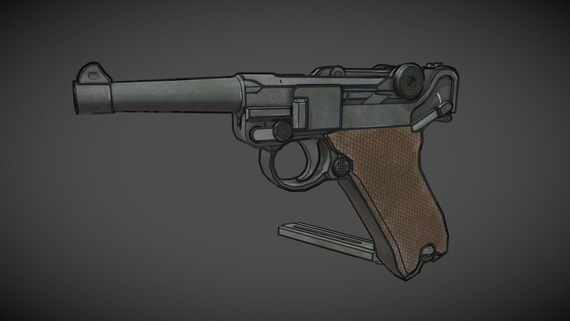 Luger P08 Borderlands Style Download Free 3d Model By Pinkycolada 5118e85 Sketchfab 4534