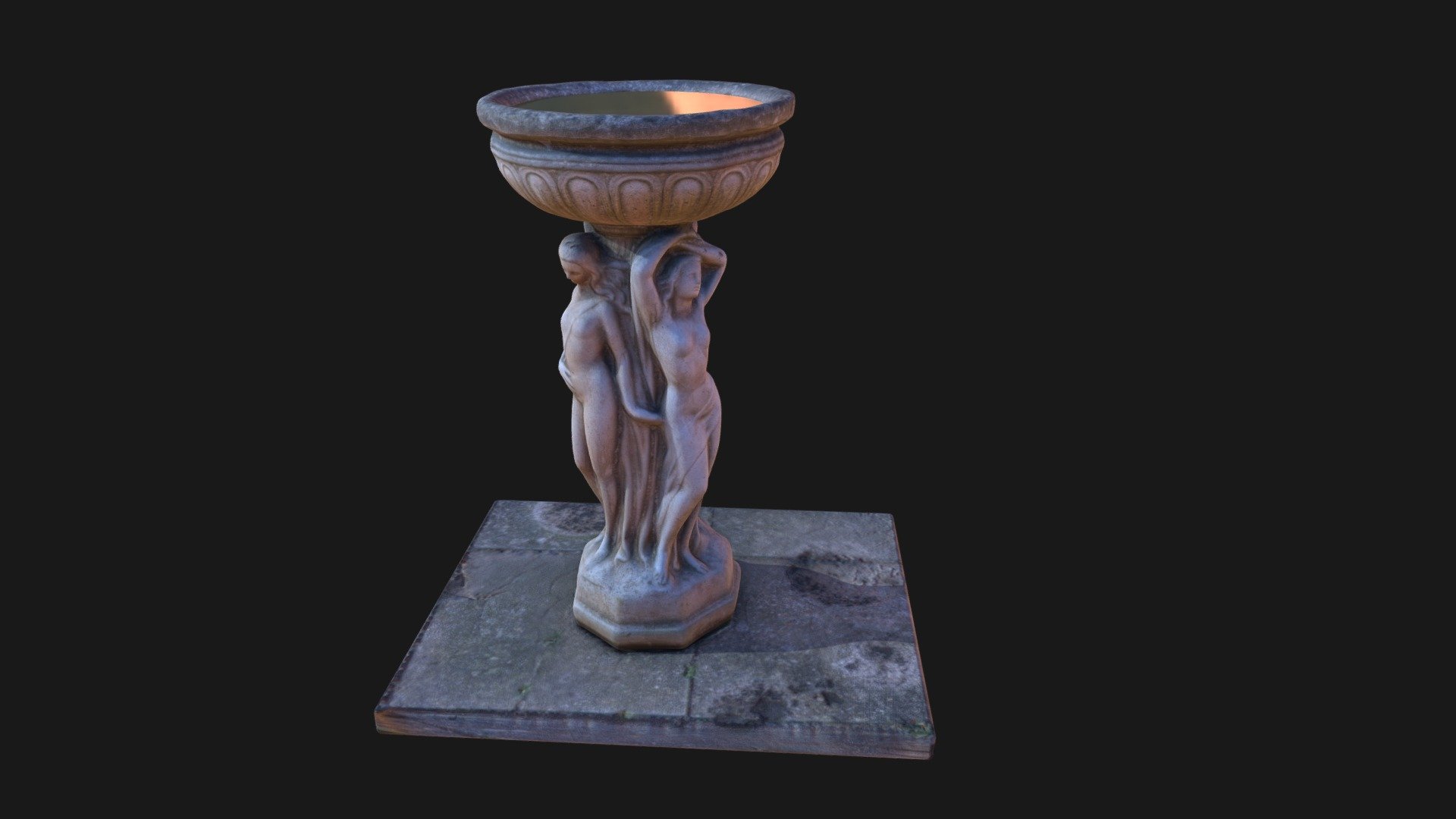 Photoscaned Bird Bath Statue 3D Model By Darryldmps 51190e6 Sketchfab   7a3963022c244df48279c37241d50e32 