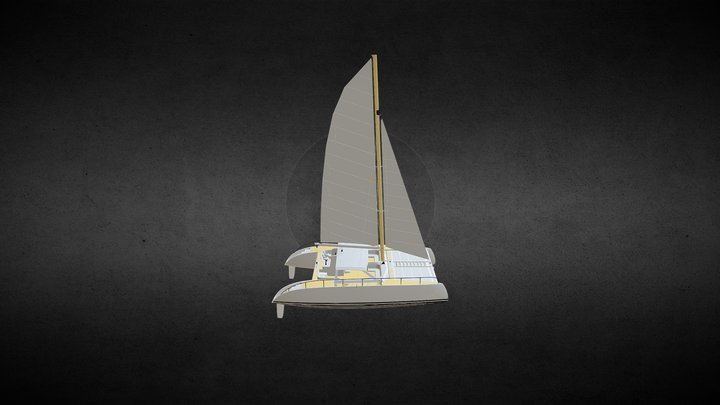 Catamaran a Vela 50ft 3D Model