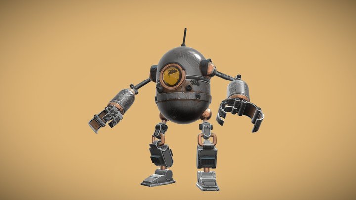 Forgotten Robot – Hand-Painted 3D Character 3D Model