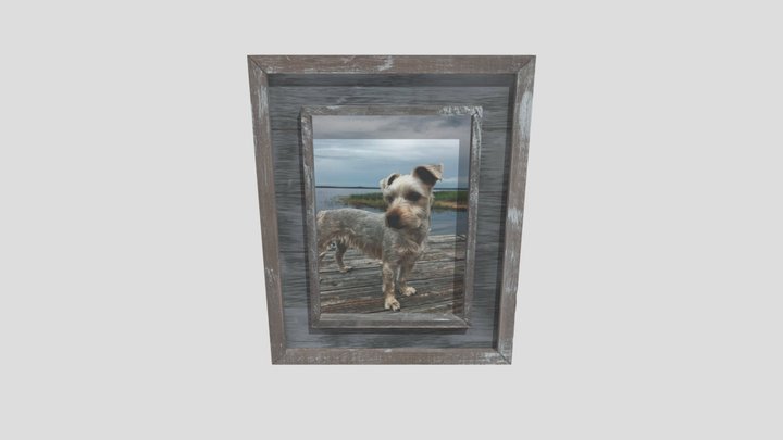 Photo Frame with Dog 3D Model