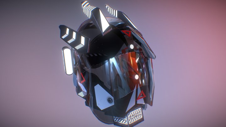 Animated Cyber Mask 3D Model