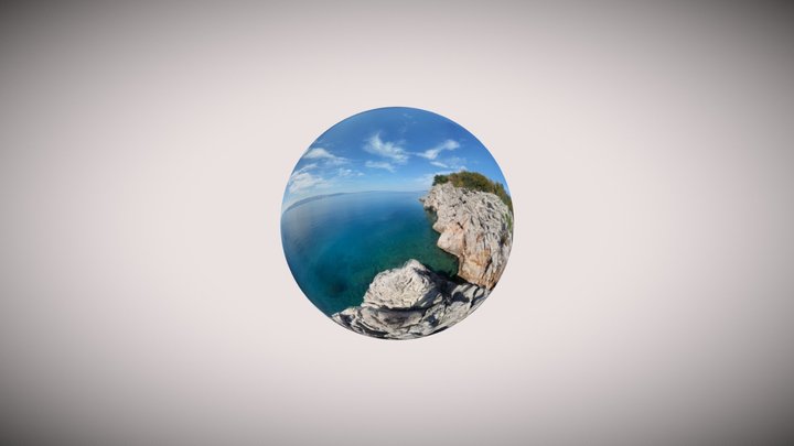 360° Panorama mapped onto a sphere 3D Model