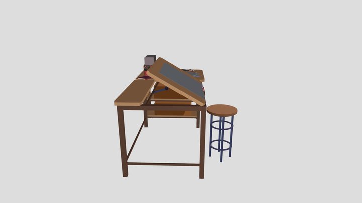 XYZ School: HW Детализация [стол] 3D Model