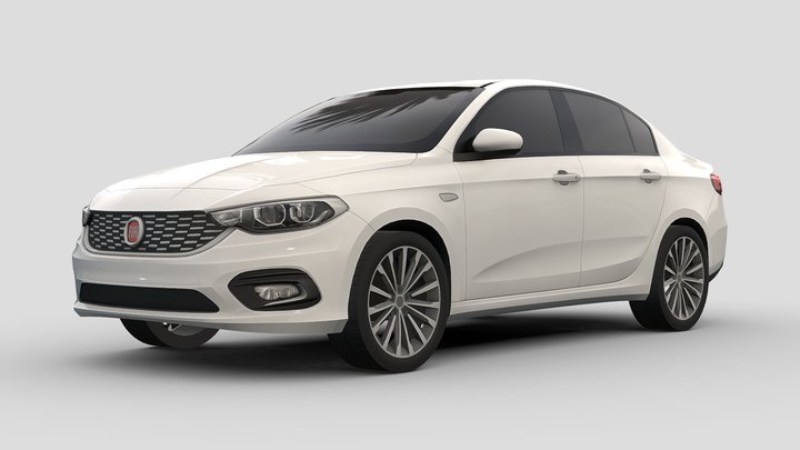 Fiat Tipo 2016 AR/VR, LowPoly 3D Model 3D Model