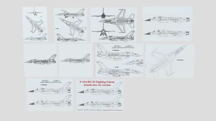 F-16 design templates.8 – Free 3D Model STL