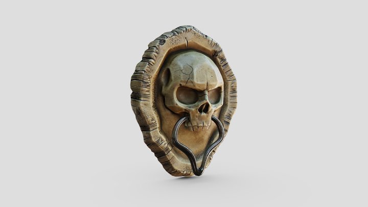Skull door knocker downloadable 3D Model