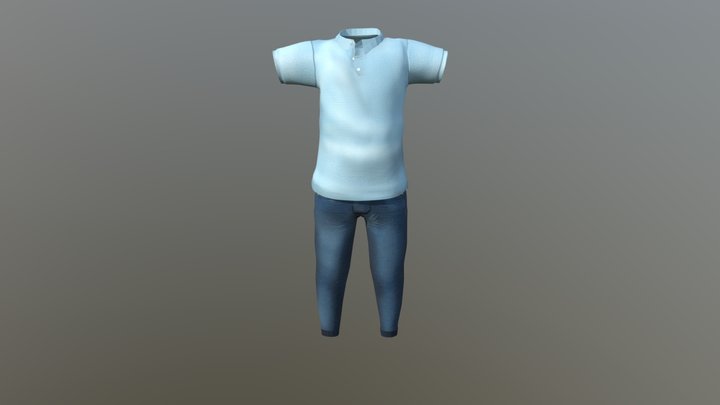 Student boy clothes 3D Model