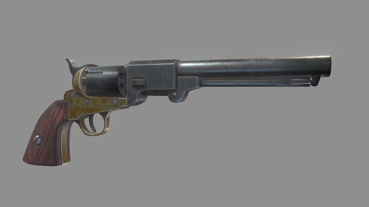 Colt 1851 Navy Revolver - BKA 98 Replica 3D Model