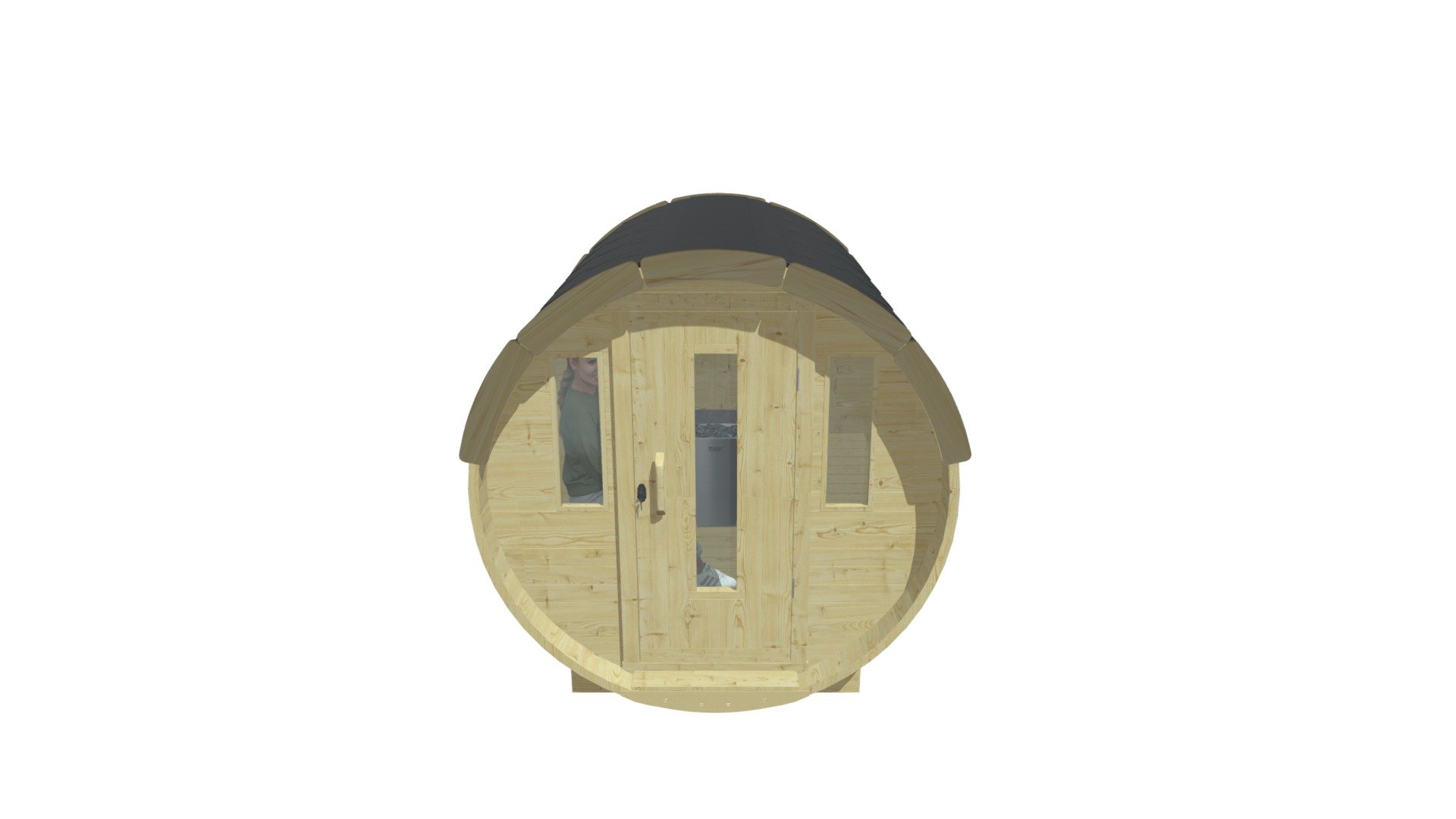 Sauna Barrel 2m (Electric Heater) — Sketchfab embed 3D viewer