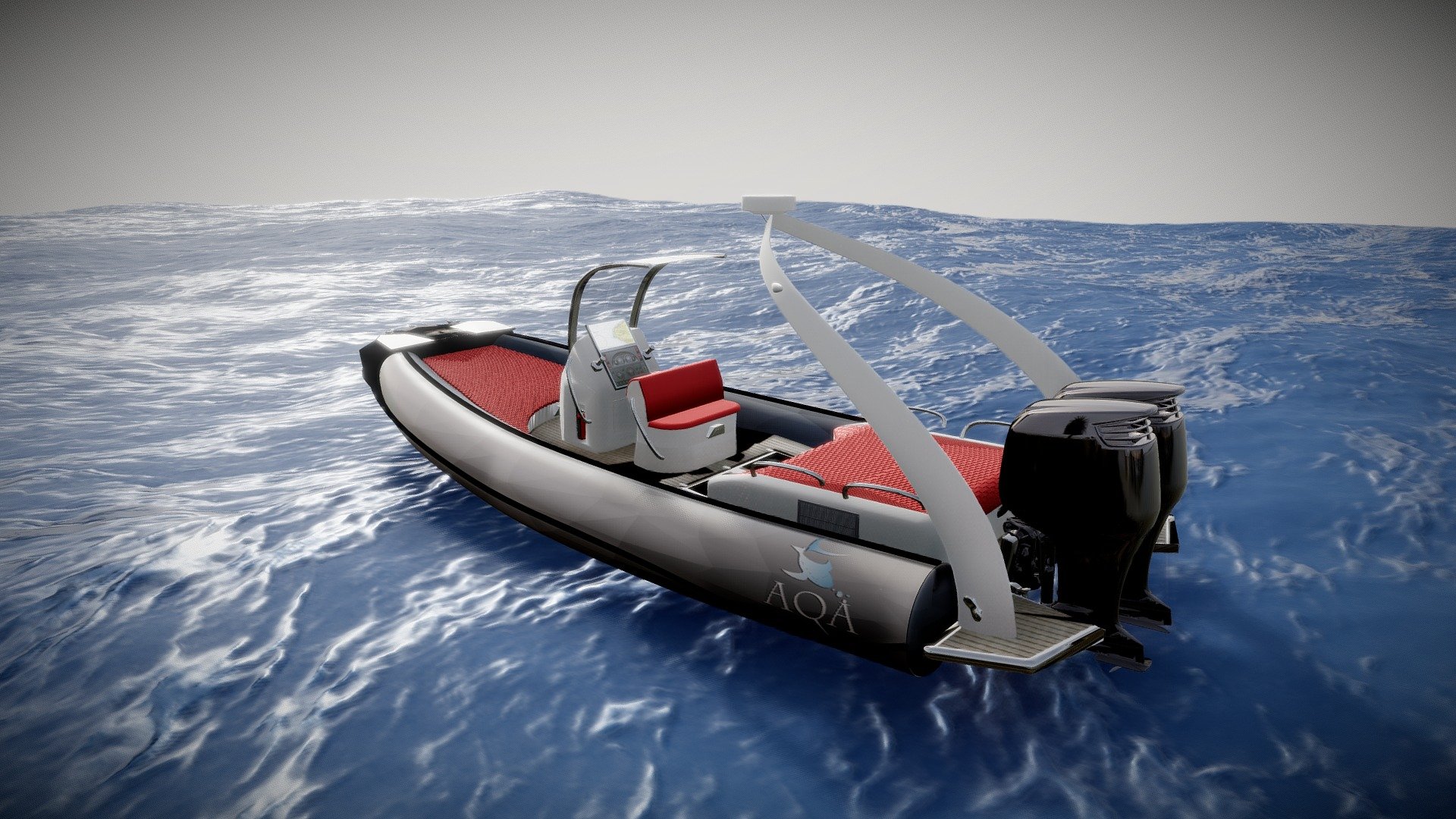 setting rubber dinghy concept
