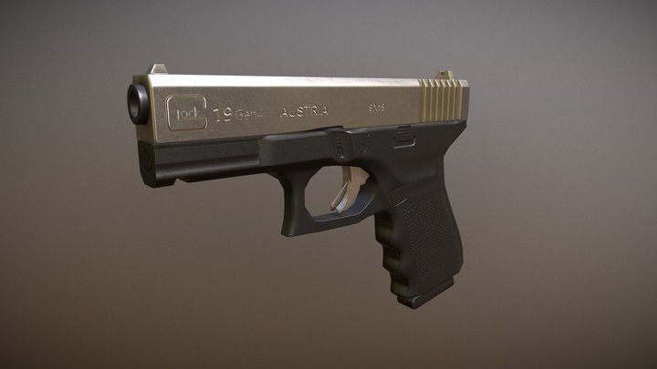 Austrin Gun Modle(LowPoly) 3D Model