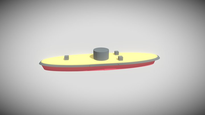 USS Monitor 3D Model