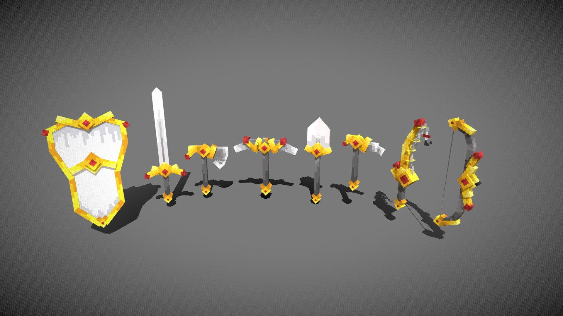 Golden Tools 3D model by Nyux xi (Nyuxxi) [512bd94] Sketchfab