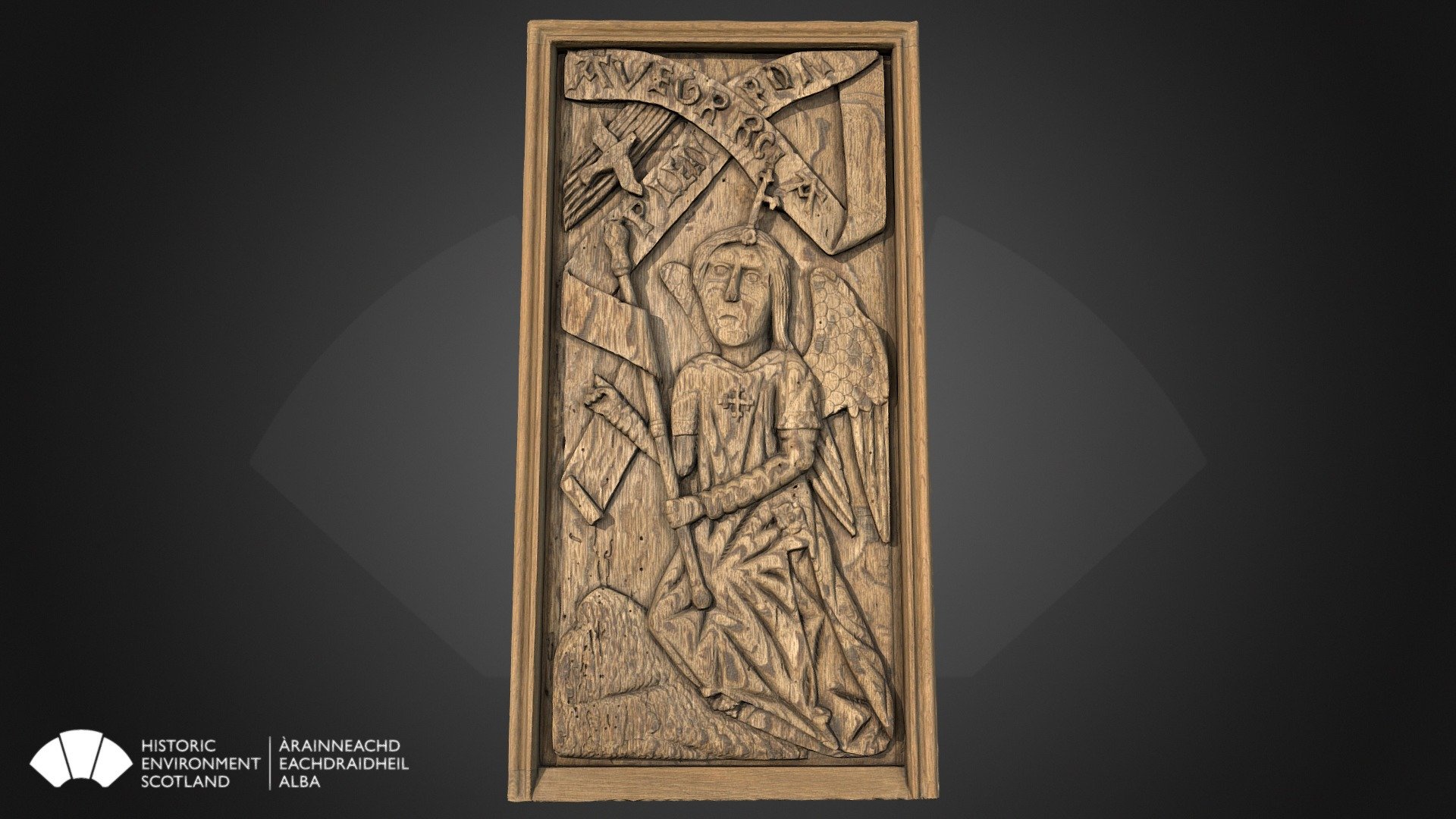 Oak Panel Annunciation with Angel, Edzell Castle