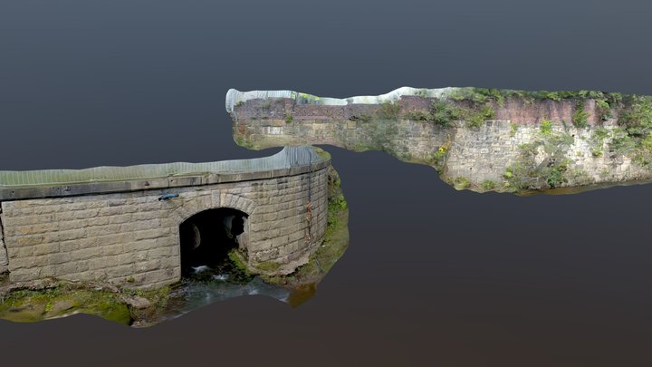 River Irwell Retaining Wall. High Res Trimmed 3D Model