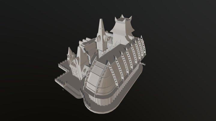 CityCitadelSteampunkScene 3D Model