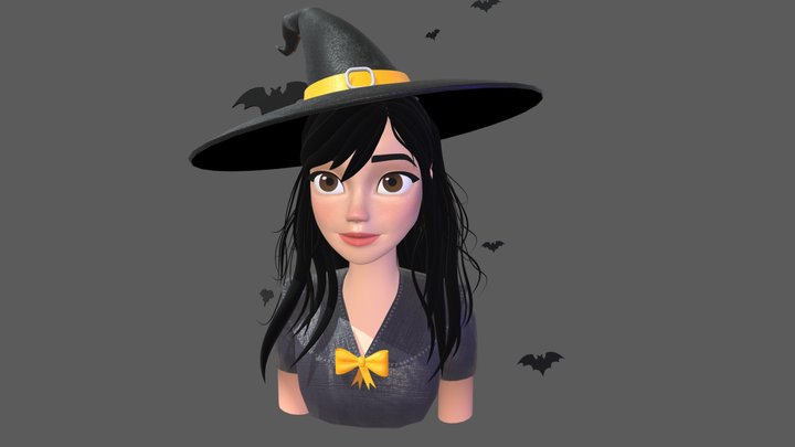 Cartoon Female Character 3D Model