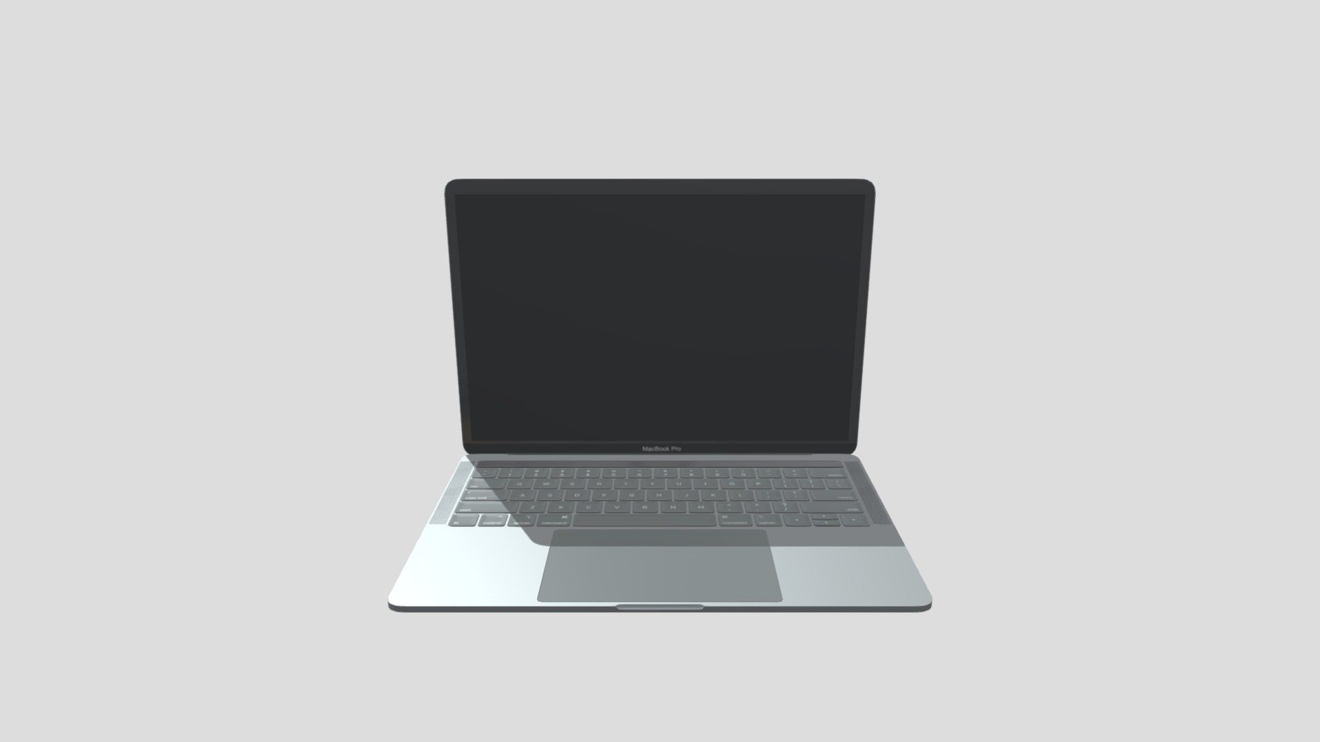 3D model MacBook Pro 13" 2018 - This is a 3D model of the MacBook Pro 13" 2018. The 3D model is about a laptop with a blank screen.