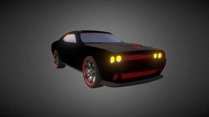 Dodge Challenger - Neon coloring 3D Model