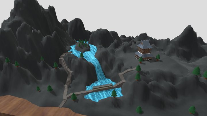 Microlandscape of Oriental Architectural 3D Model