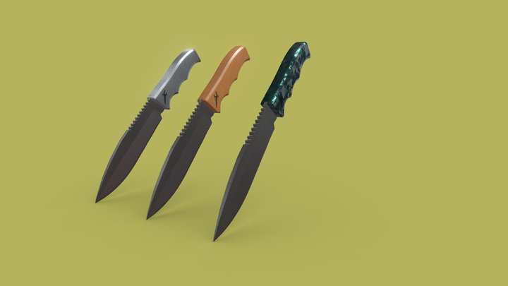 Tactical Survival Knives – Trio Pack FREE – Modèle 3D gratuit STL