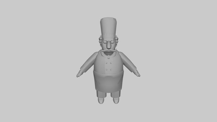 The Simpsons Game (2007) - Chef Luigi 3D Model