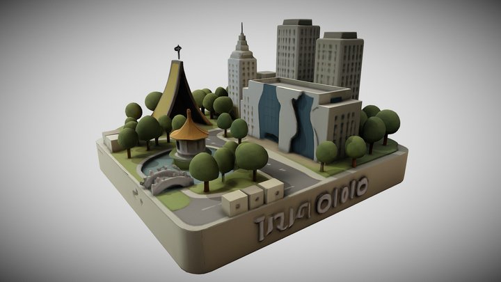 台中特色景觀微型模型_CYUTLUD_CAMP 3D Model