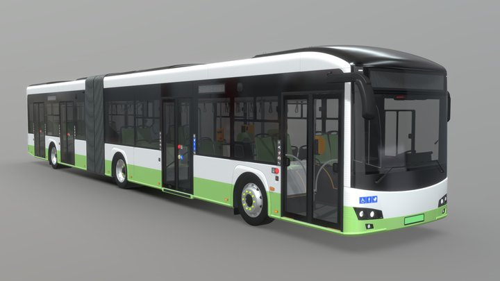 Articulated Electric Bus II gen [Full Interior] 3D Model