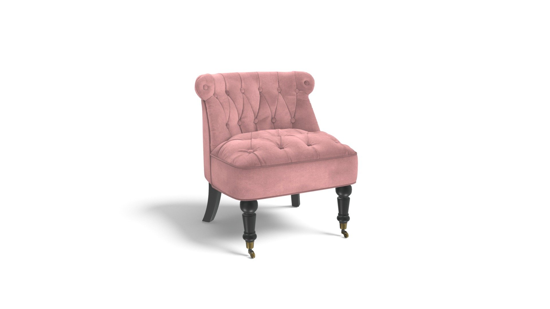 Bouji Accent Chair, Powder Pink Velvet Download Free 3D model by MADE