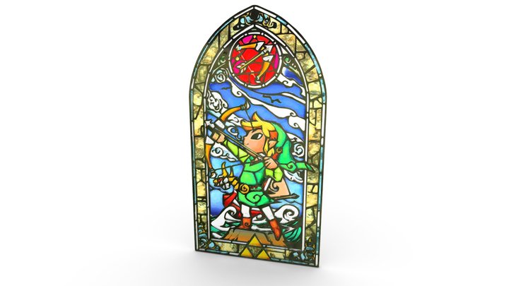 The legend of ZELDA  - Link's Bow stained glass 3D Model