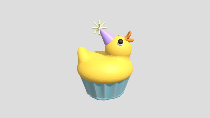 'What's New Cupcake?' Party Duck Cupcakes 3D Model