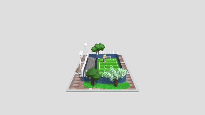 Cancha de FutBol Rápido 3D Model
