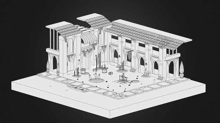[WIP] Isometric Building [Wireframe Test] 3D Model