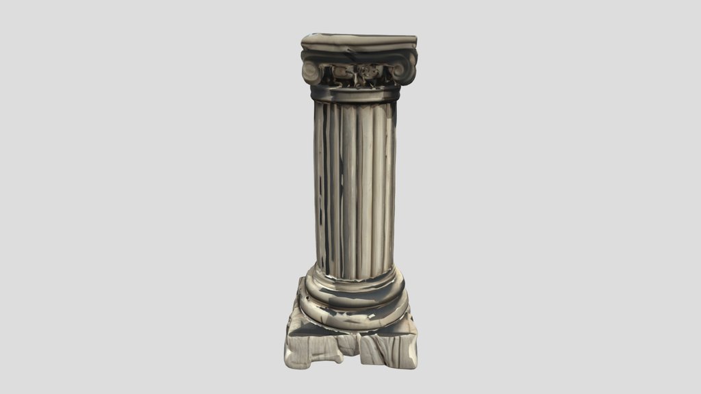 Ancient Stone Pillar — 3D Model | Game Ready | P