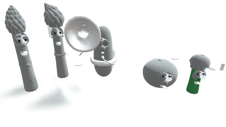 Veggietales Theme Song 1993 Ending Part Remake 3D Model