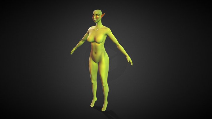 Green Goblin Girl 3D Model